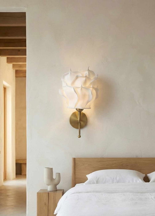 Opviq Lámpara de Pared Blanco y Dorado Antiguo